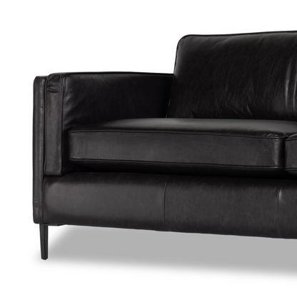 Emerson 84" Top Grain Leather Sofa - Sonoma Black