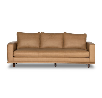 Dominica 85" Top Grain Leather Bench Seat Sofa - Nantucket Taupe