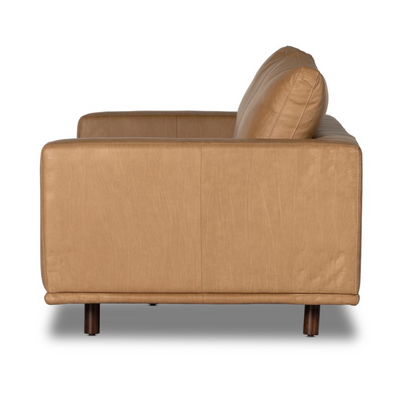 Dominica 85" Top Grain Leather Bench Seat Sofa - Nantucket Taupe