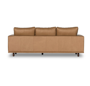 Dominica 85" Top Grain Leather Bench Seat Sofa - Nantucket Taupe