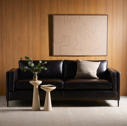 Emerson 84" Top Grain Leather Sofa - Sonoma Black