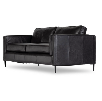 Emerson 84" Top Grain Leather Sofa - Sonoma Black