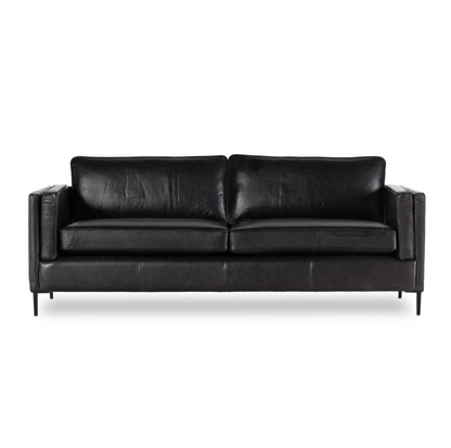 Emerson 84" Top Grain Leather Sofa - Sonoma Black