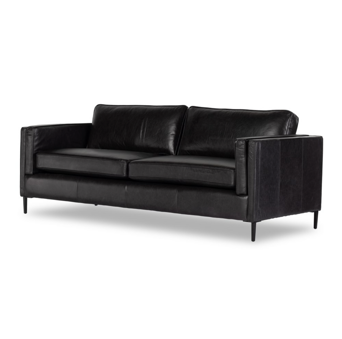 Emerson 84" Top Grain Leather Sofa - Sonoma Black