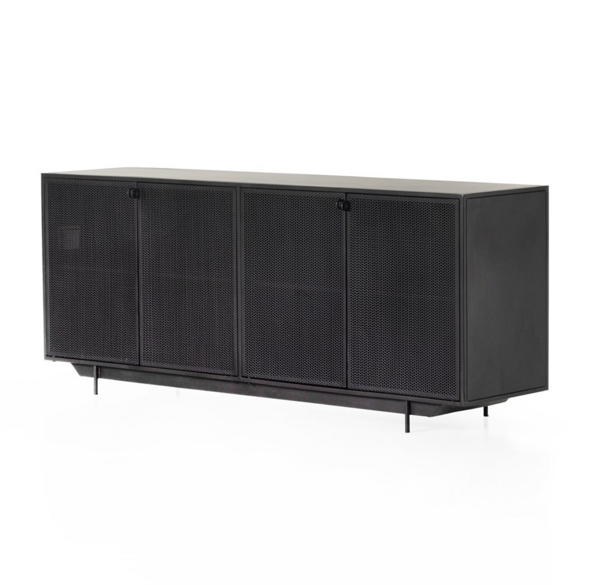 Hendron 73" 4 Door Metal Sideboard - Black