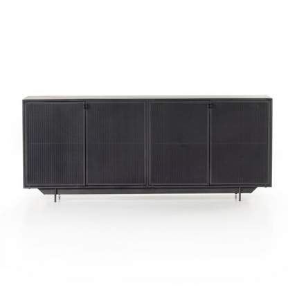 Hendron 73" 4 Door Metal Sideboard - Black