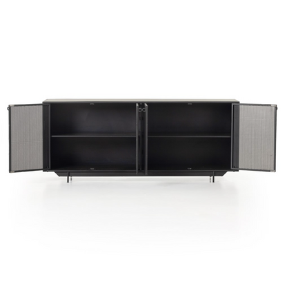 Hendron 73" 4 Door Metal Sideboard - Black