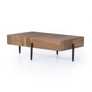 Indra 52" Wood + Iron Coffee Table - Natural Yukas