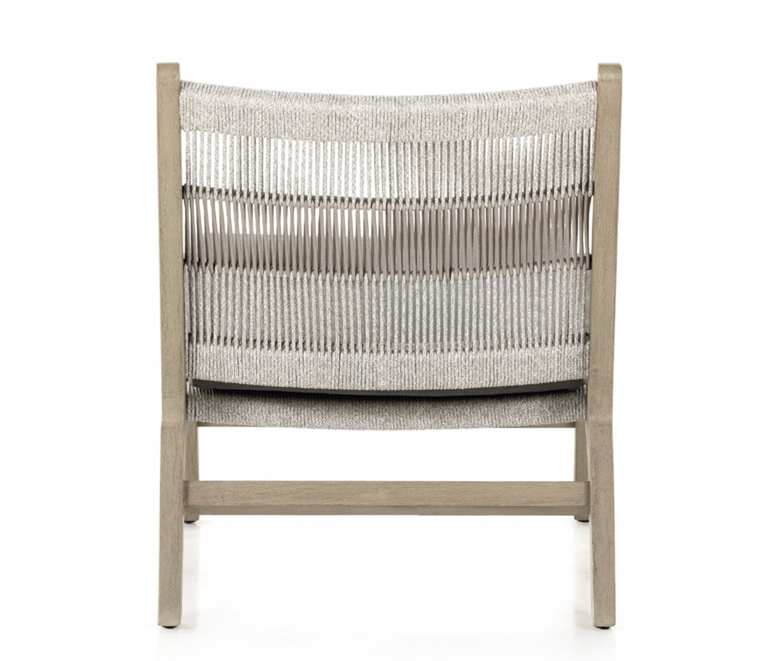Jules 23" Teak & Rope Outdoor Chair - Weathered Grey