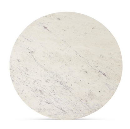 Julian 60" Round Dining Table - White Marble + Antique Brass