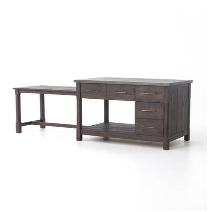 Killian 60" Extendable Kitchen Island - Rubbed Black