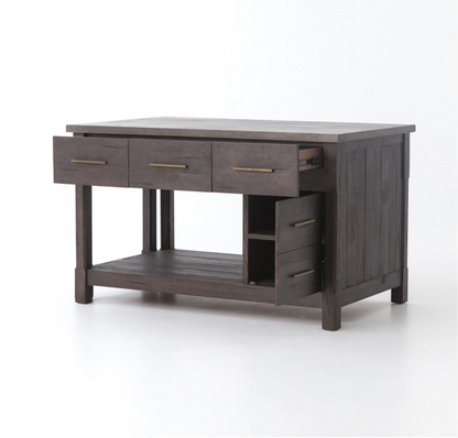 Killian 60" Extendable Kitchen Island - Rubbed Black