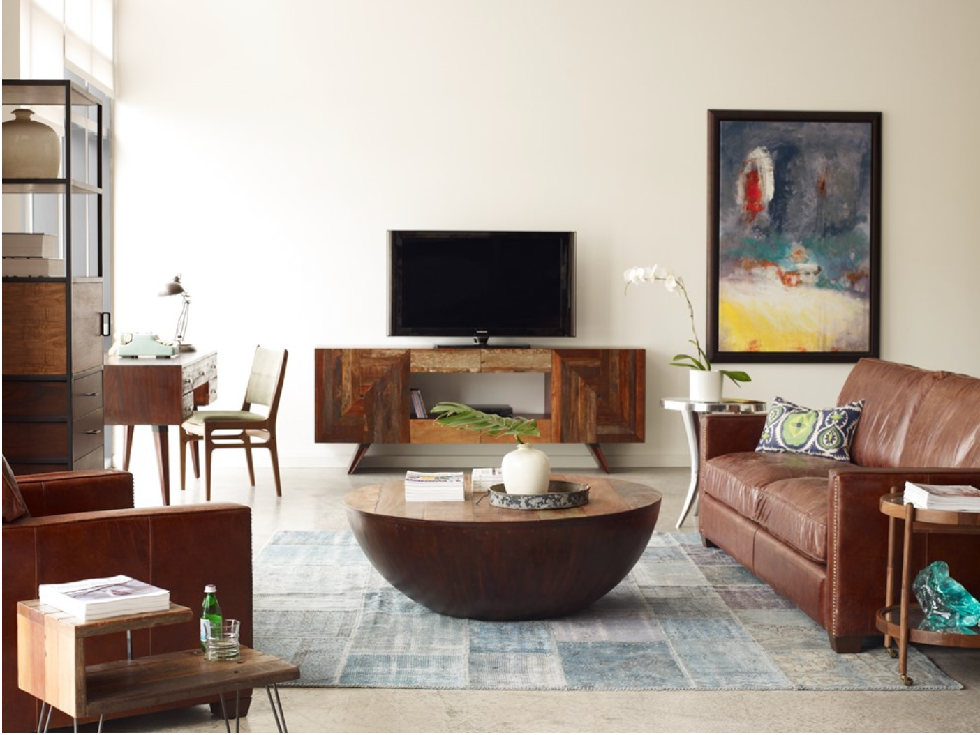 Lawrence 88" Top Grain Leather Sofa - Cigar