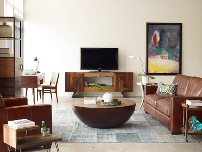 Lawrence 88" Top Grain Leather Sofa - Cigar