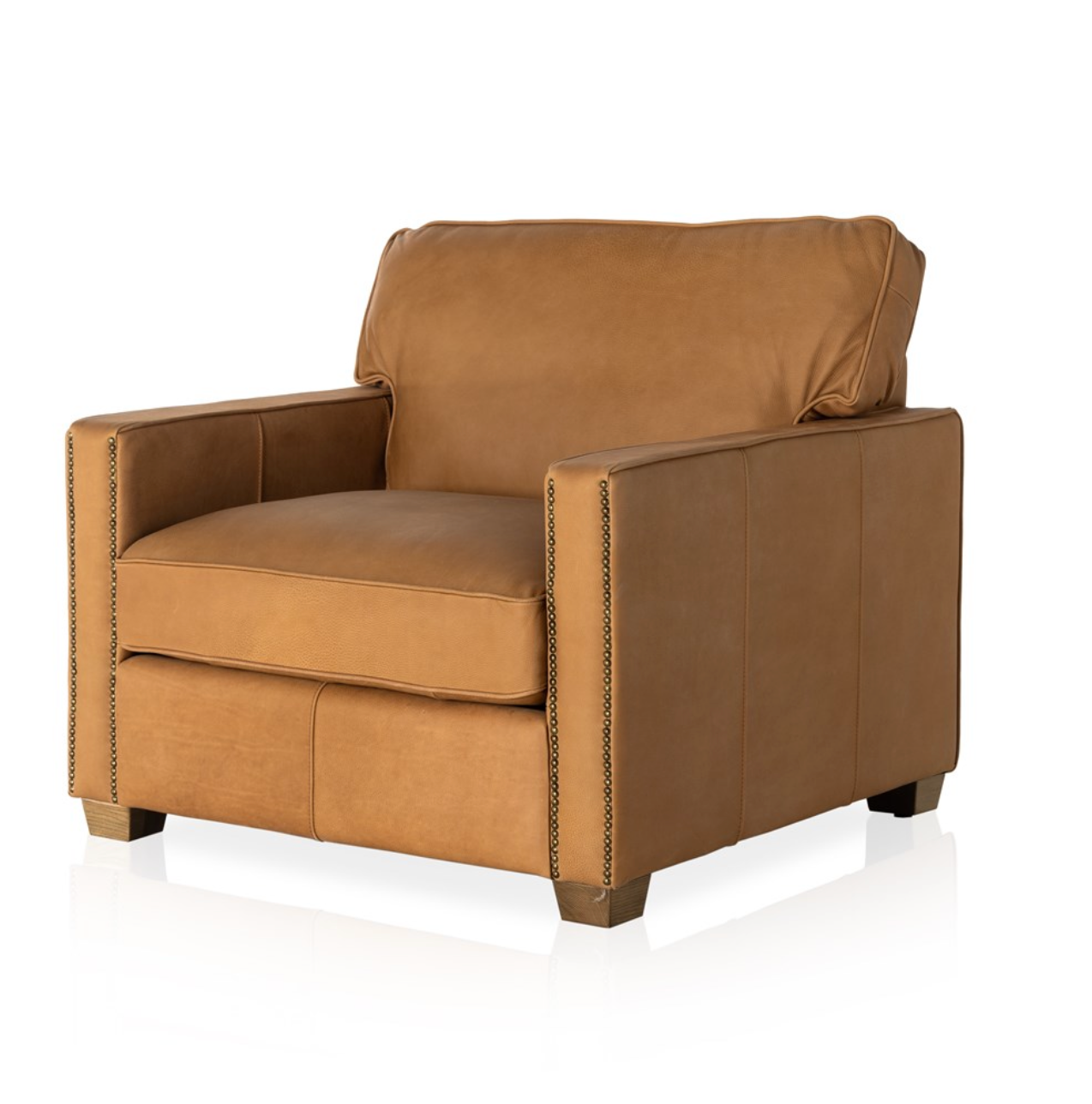 Camel leather deals club chair