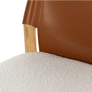 Mason 18" Counter Stool - Saddle Leather Blend Performance Fabric
