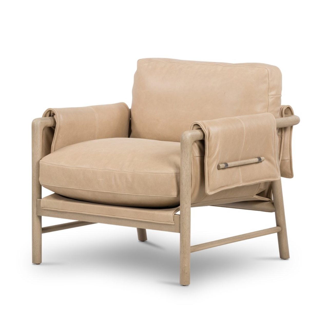Ollie Top Grain Leather Chair - Palermo Nude