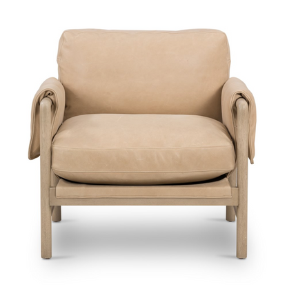 Ollie Top Grain Leather Chair - Palermo Nude