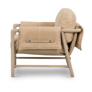 Ollie Top Grain Leather Chair - Palermo Nude
