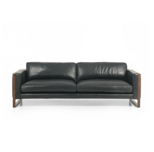 Otto 97" Top Grain Leather 2 Cushion Sofa - Harrison Black