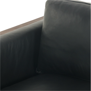 Otto 97" Top Grain Leather 2 Cushion Sofa - Harrison Black