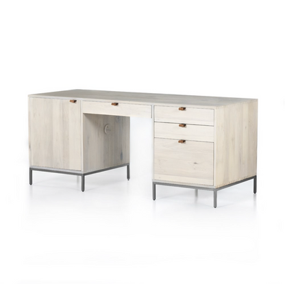 Paulo 70" Poplar Executive Desk - Dove