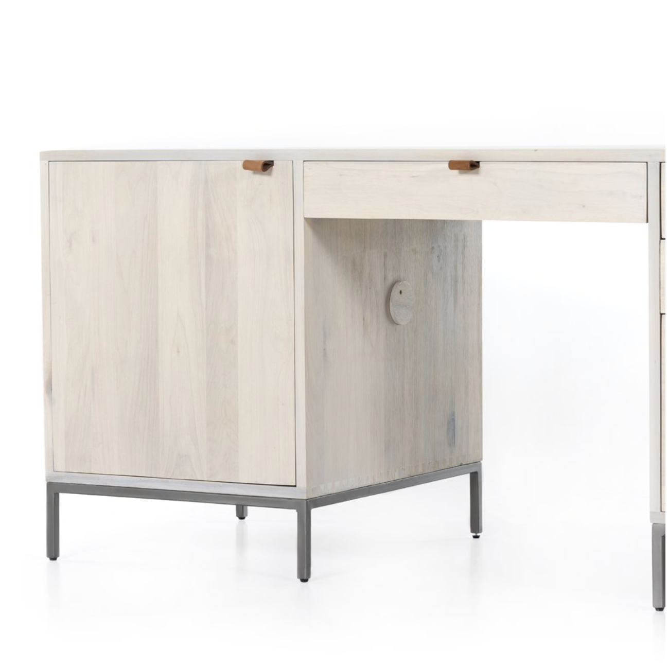 Paulo 70" Poplar Executive Desk - Dove