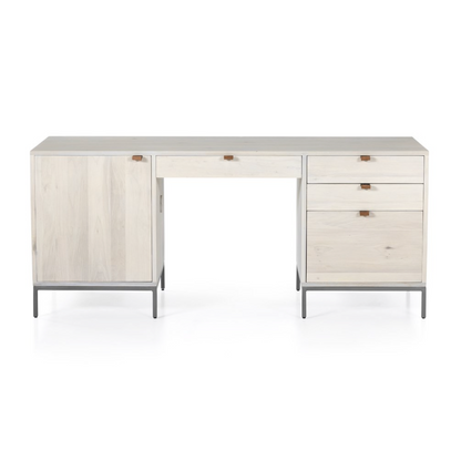 Paulo 70" Poplar Executive Desk - Dove