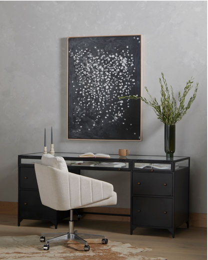 Bellford 70" Shadow Box Executive Desk - Black