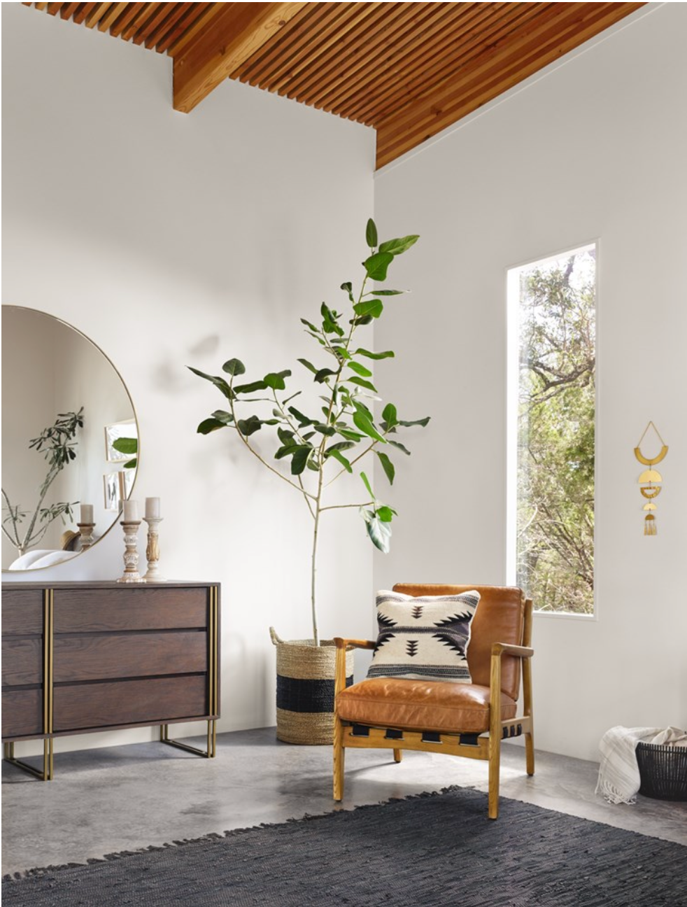 Salvatore 28" Top Grain Leather Chair - Copper + Ash