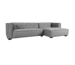 Anastasia 125" Sectional w/Right Arm Facing Chaise - Gray