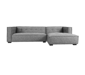 Anastasia 125" Sectional w/Right Arm Facing Chaise - Gray