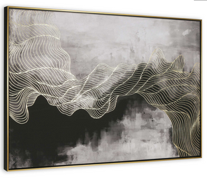Flowing Forms 49" Hand Painted Canvas Art