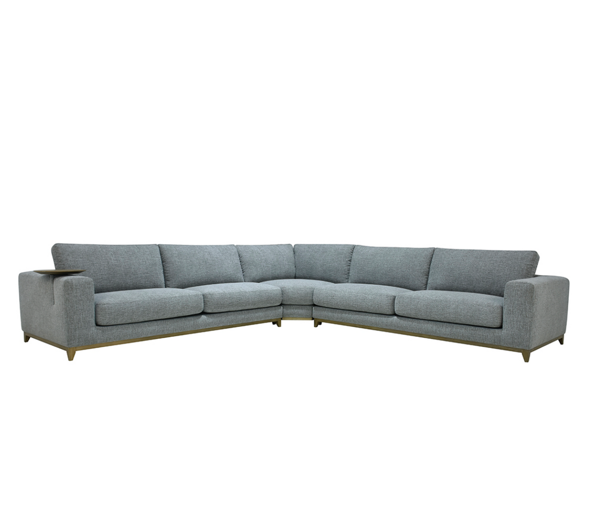 Raymond 132 x 132" 5 Cushion Sectional - Gray