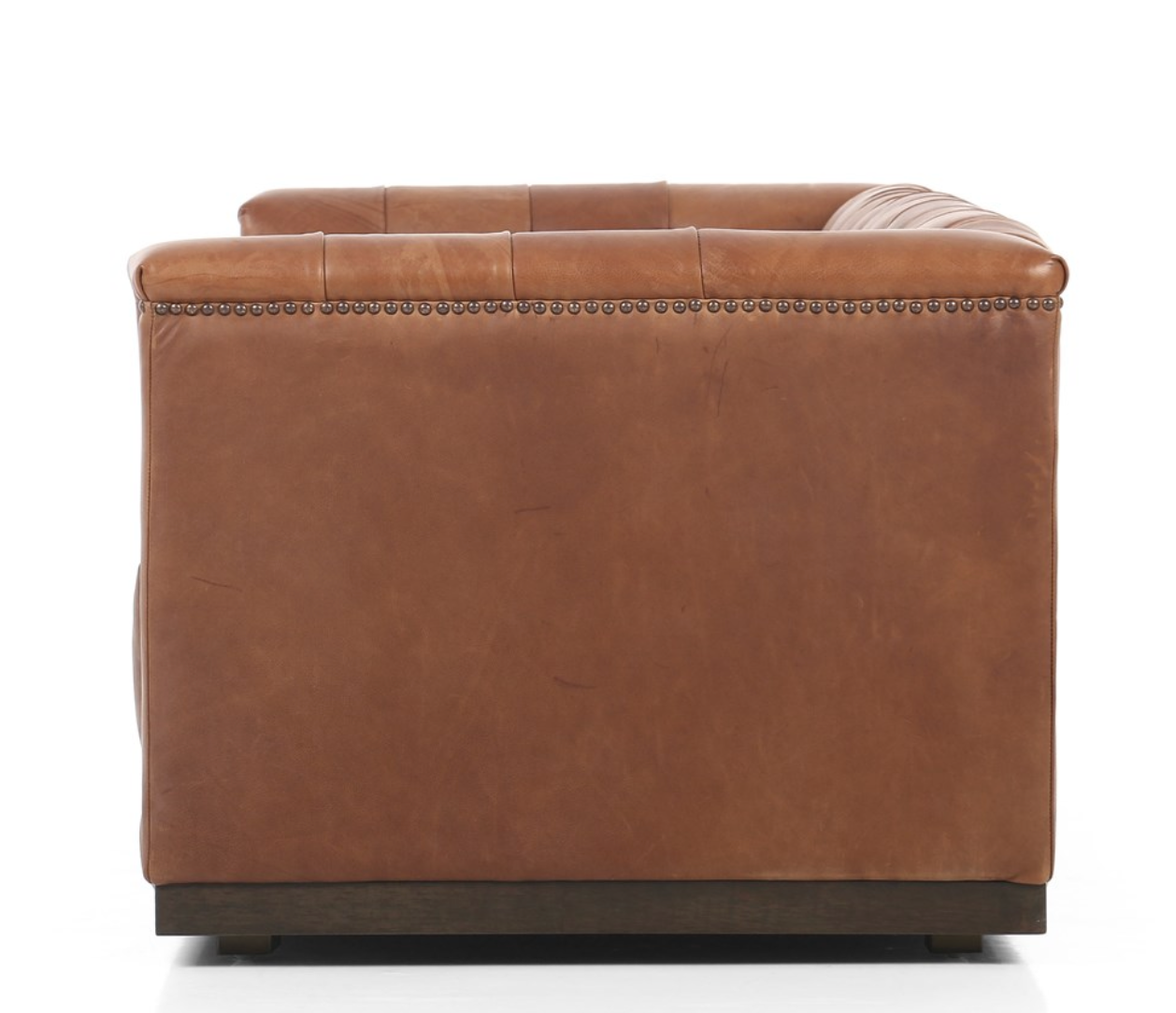 Maxine 95" Top Grain Leather Tufted Sofa - Sienna