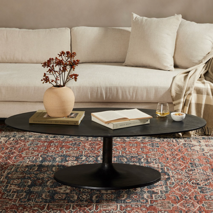 Simeon Oval Coffee Table - Black