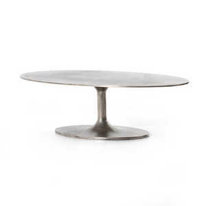 Simeon Oval Coffee Table - Antique Nickel