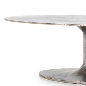 Simeon Oval Coffee Table - Antique Nickel