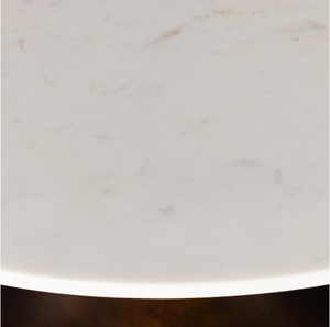Simeon Round Coffee Table - Polished White
