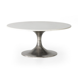 Simeon Round Coffee Table - White Marble
