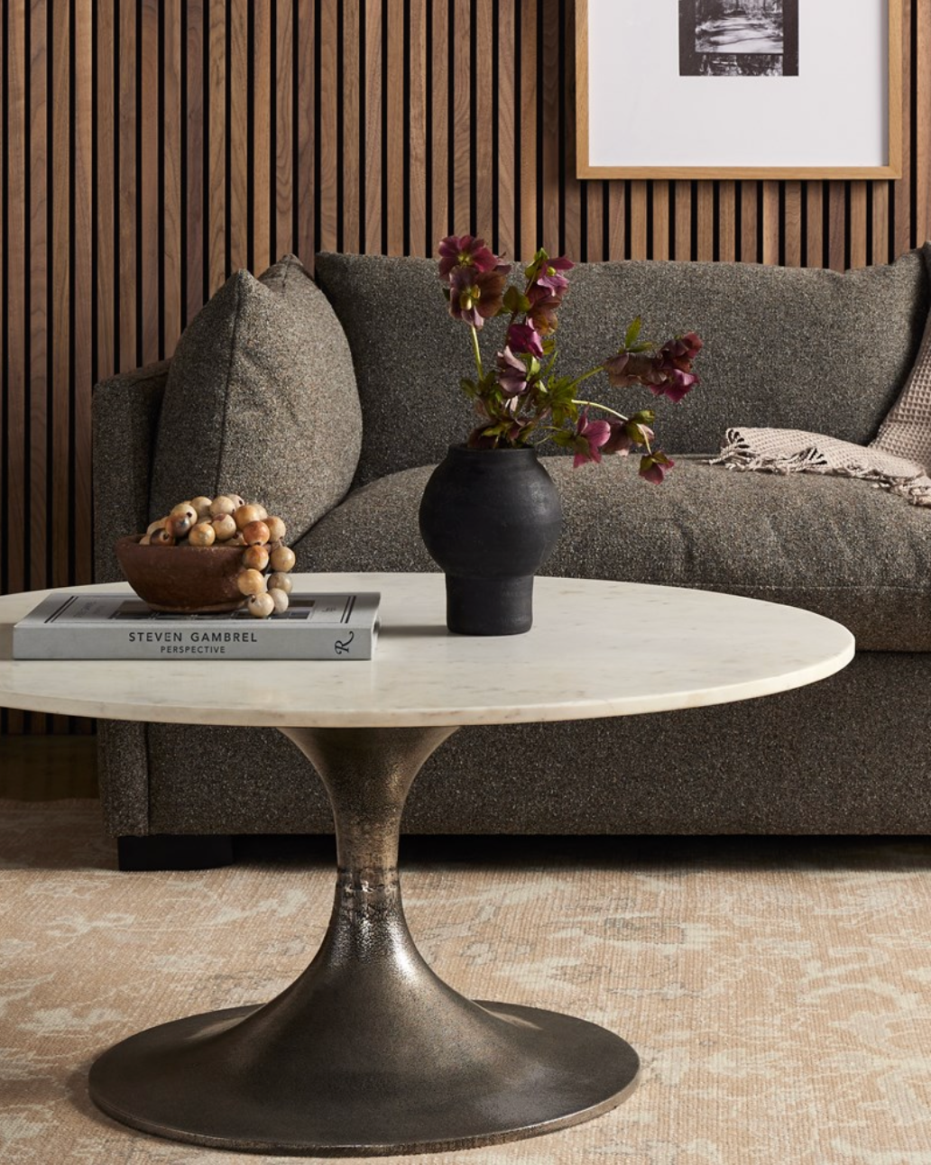 Simeon Round Coffee Table - White Marble