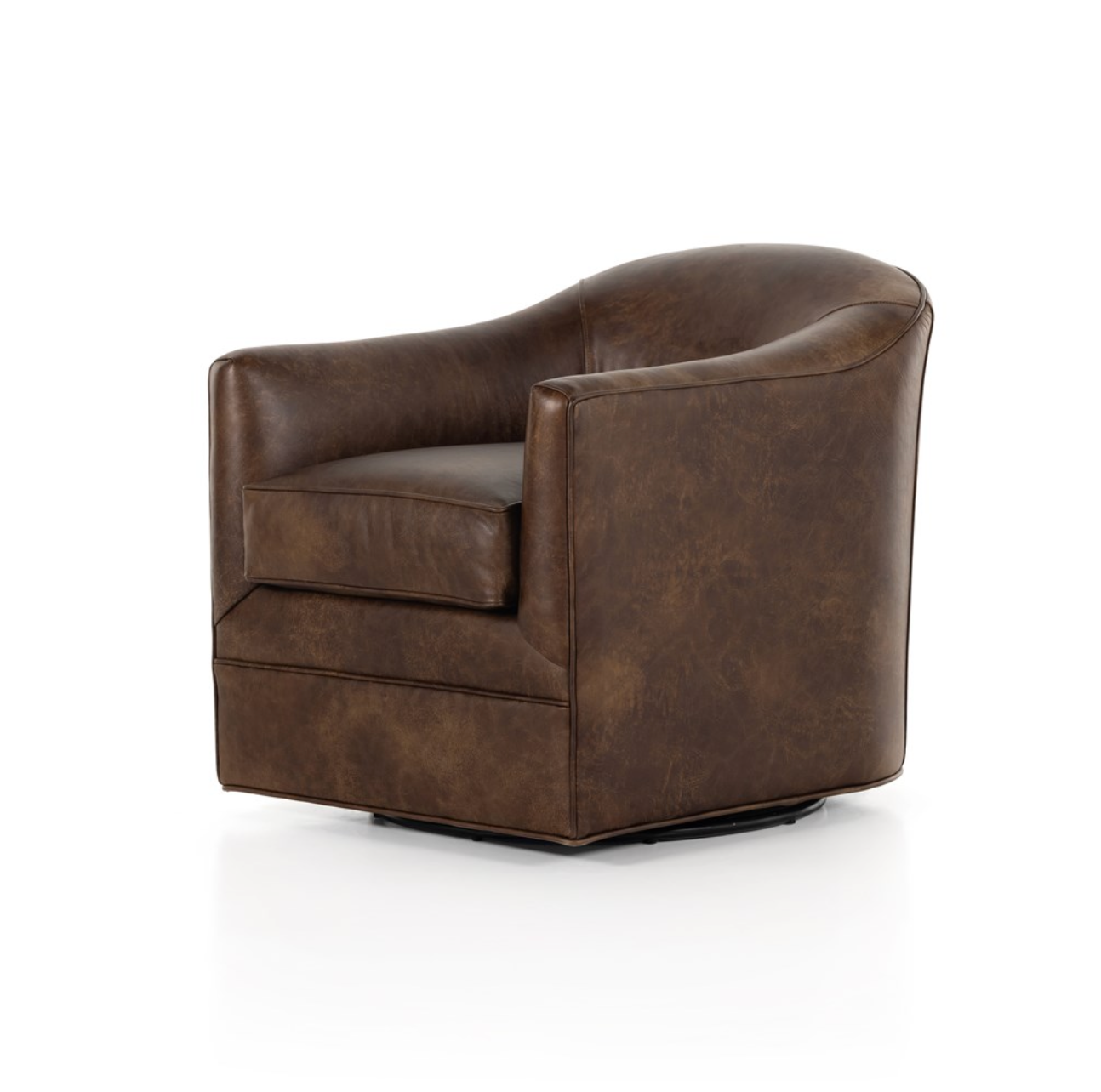 Quentin 27" Top Grain Leather Swivel Chair - Arvada Cigar