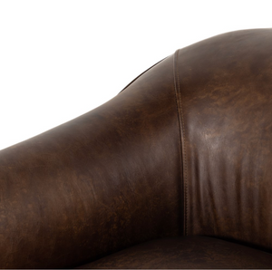 Quentin 27" Top Grain Leather Swivel Chair - Arvada Cigar