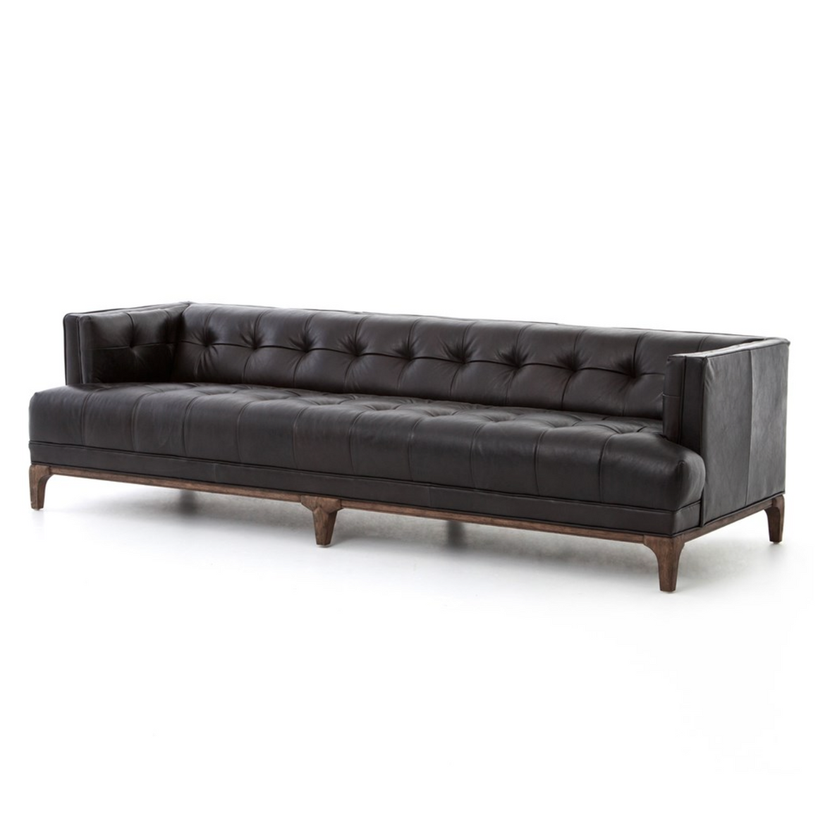 Dillen 91" Top Grain Leather Sofa -Black