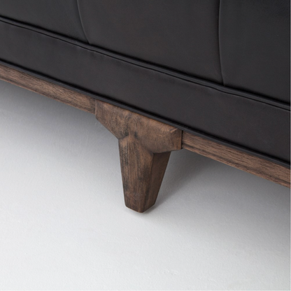 Dillen 91" Top Grain Leather Sofa -Black