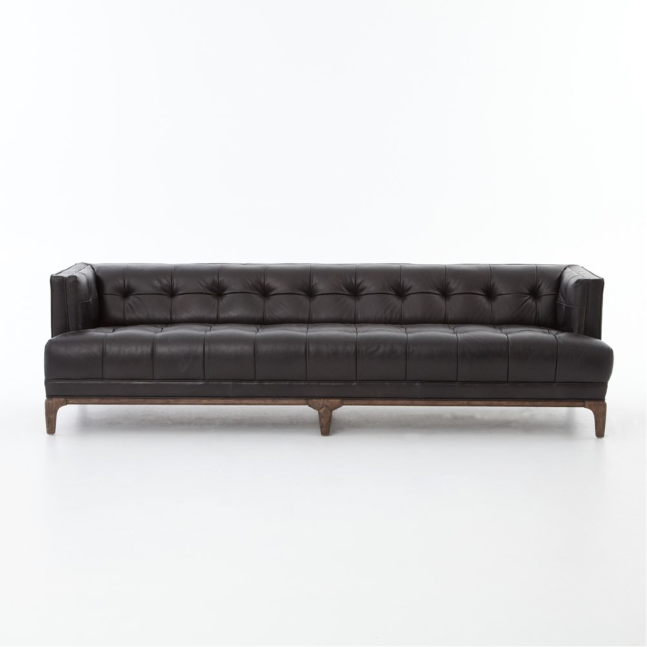 Dillen 91" Top Grain Leather Sofa -Black
