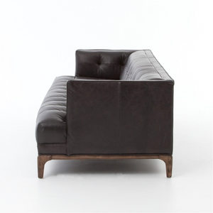 Dillen 91" Top Grain Leather Sofa -Black