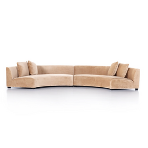 Rhonda 176" Curved Bench Seat Sectional - Camel