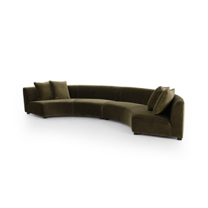 Rhonda 176" Curved Bench Seat Sectional - Olive