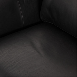 Colten 98" Top Grain Leather Sofa - Heirloom Black
